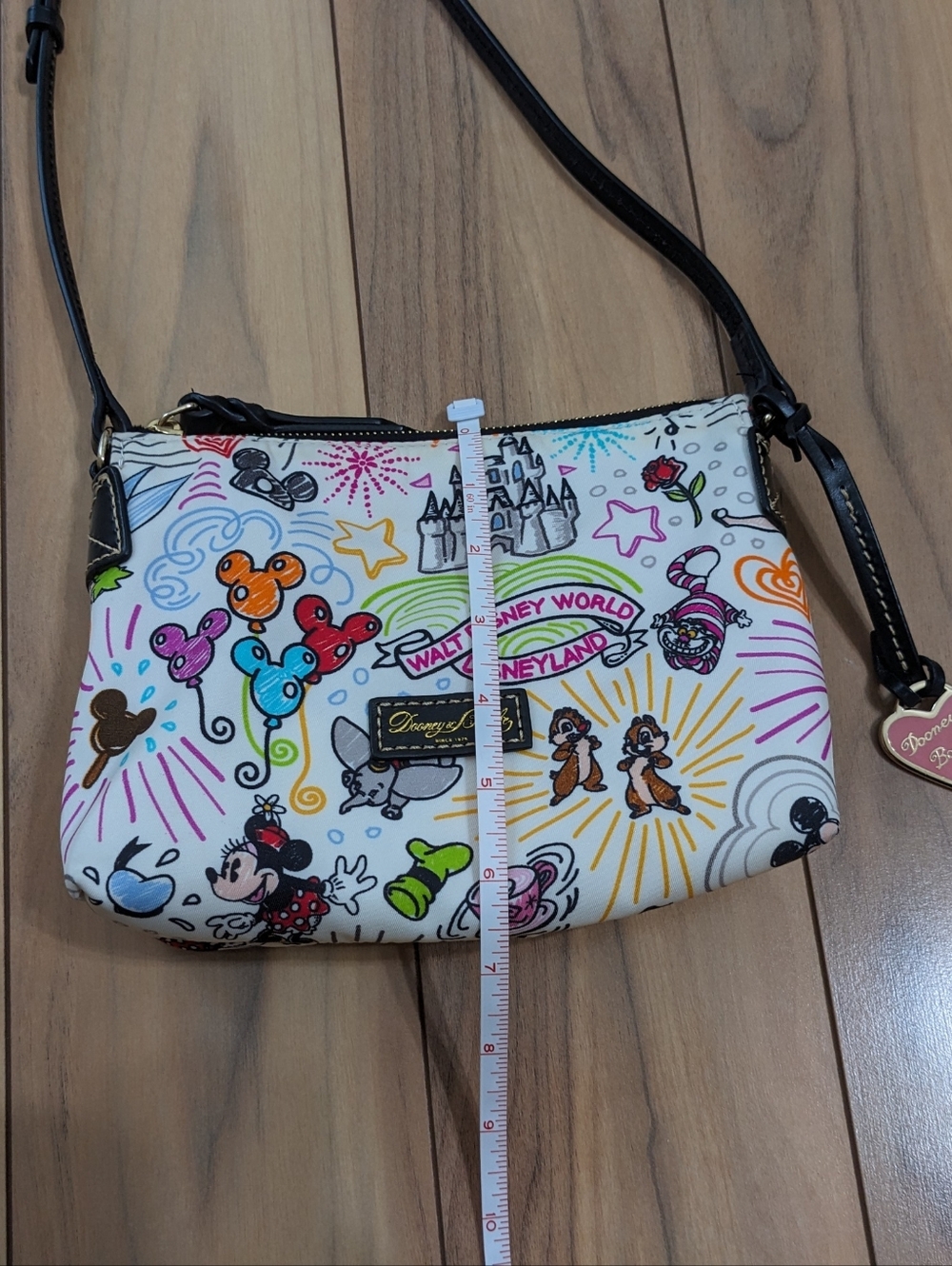 EUC! Dooney & Bourke X Disney Nylon Sketch Crossbody Bag In Black And White - Picture 13 of 16